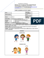 Nuestraseñora de Aranzazu Parochial School: Dynamic Learning Activity Sheet