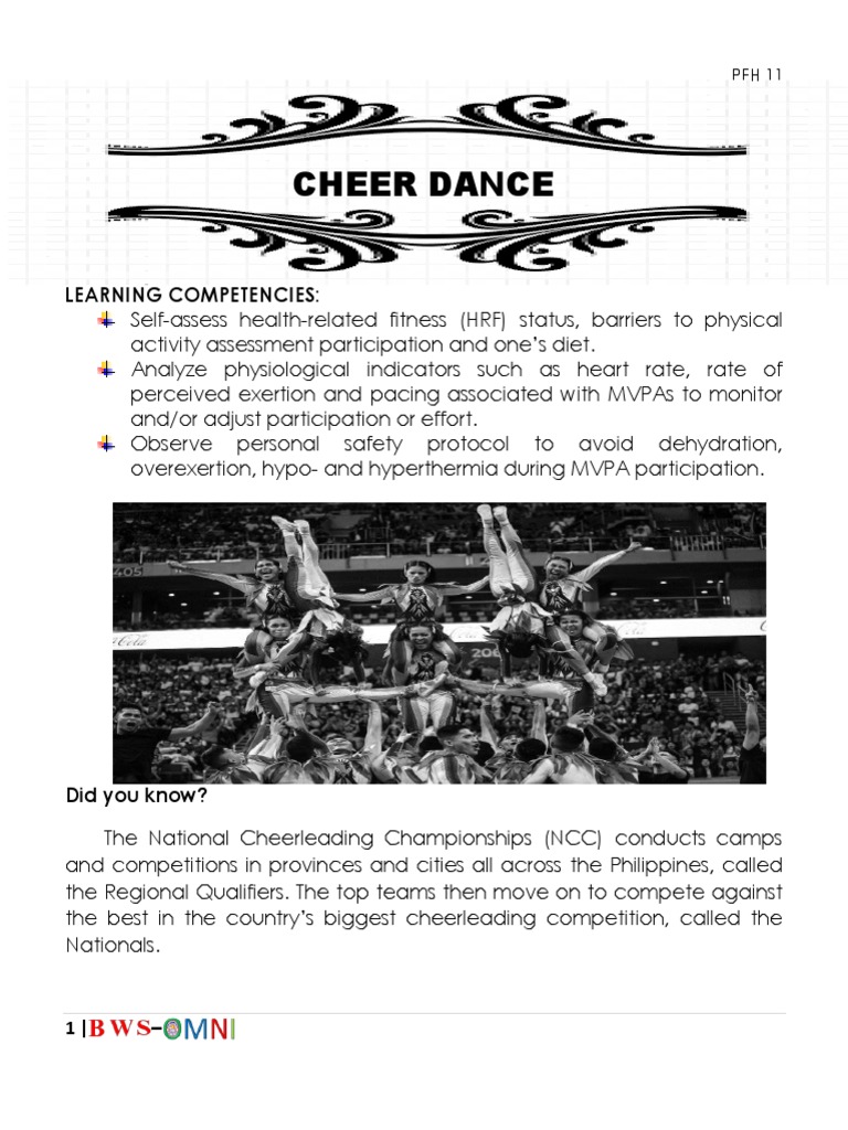 Cheer Dance Basics and Formations | PDF | Ballroom Dance | Cheerleading
