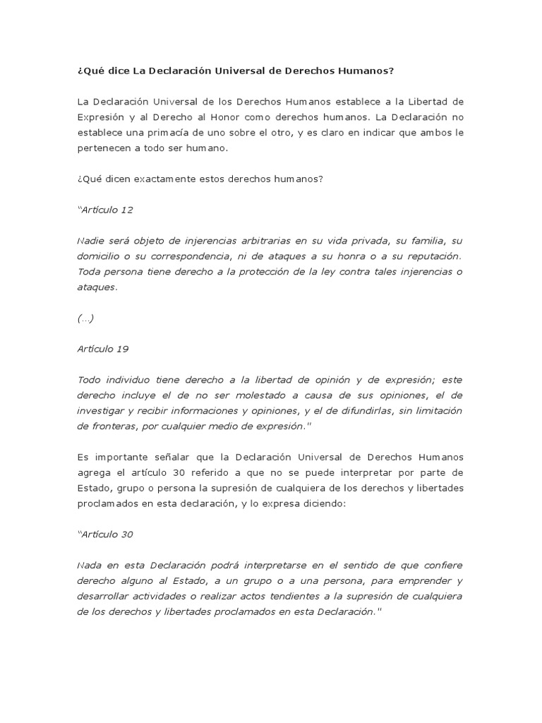 Derecho Al Honor | PDF | Libertad de expresión | Libertad