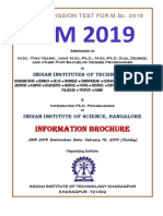 Information Brochure: Joint Admission Test For M.Sc. 2019