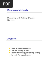 Research Methods: Designing and Writing Effective Surveys