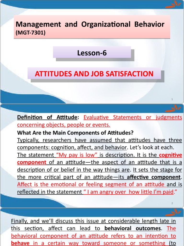 Job Satisfaction and Employee Attitudes | PDF | Job Satisfaction ...