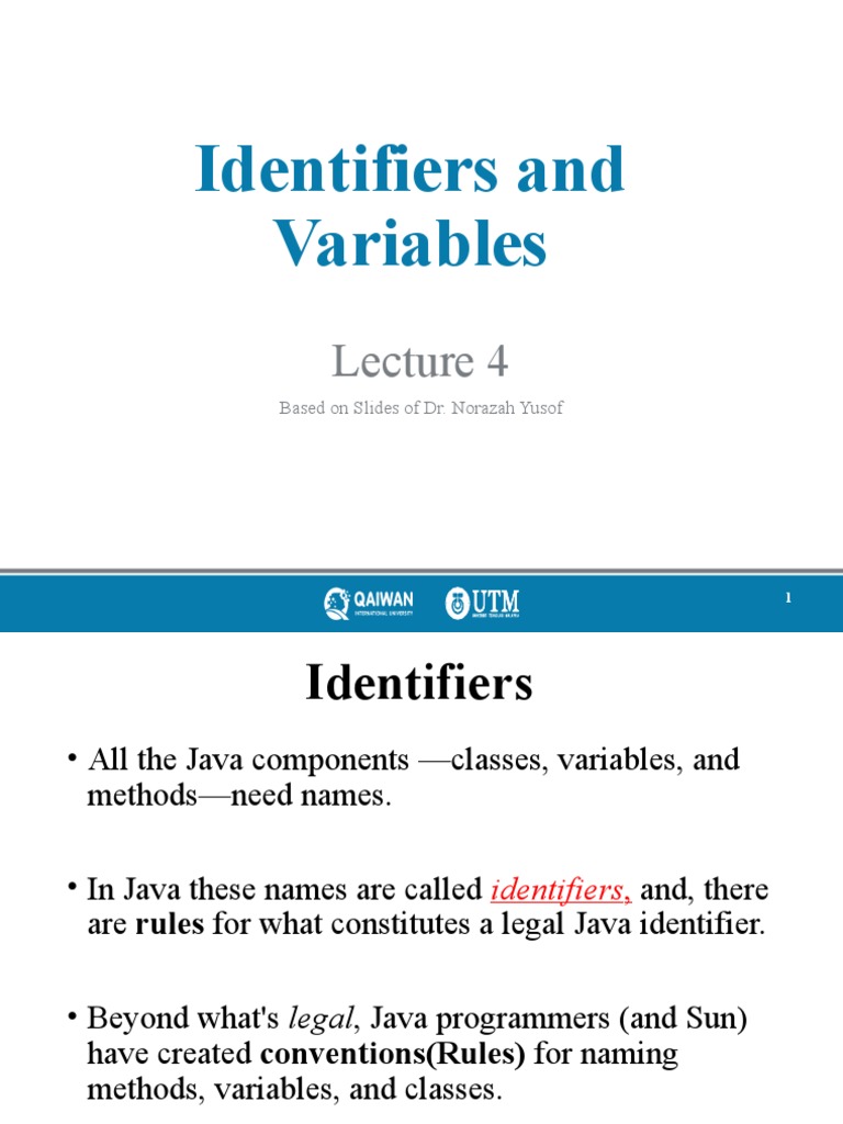 Lec4-Identifiers and Variables | PDF | Variable (Computer Science ...