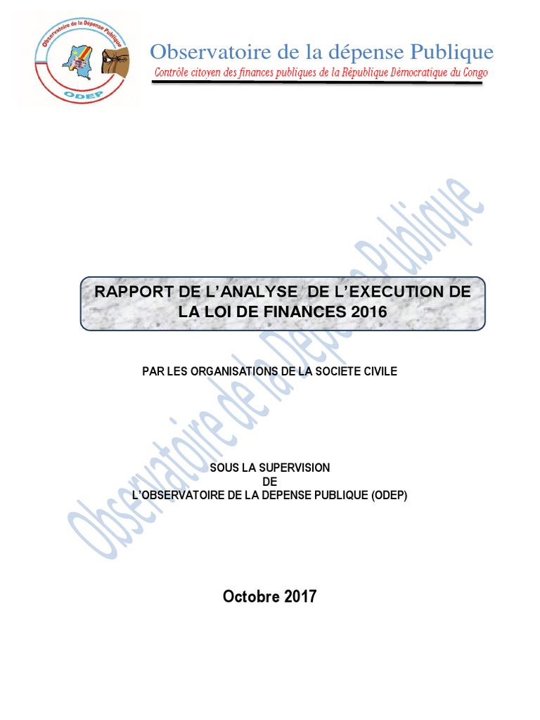 Rapport Analyse Osc V.F | PDF | République démocratique du Congo | Budget