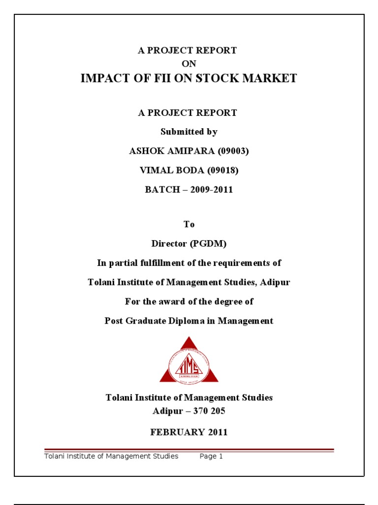 literature review on impact of fii on indian stock market