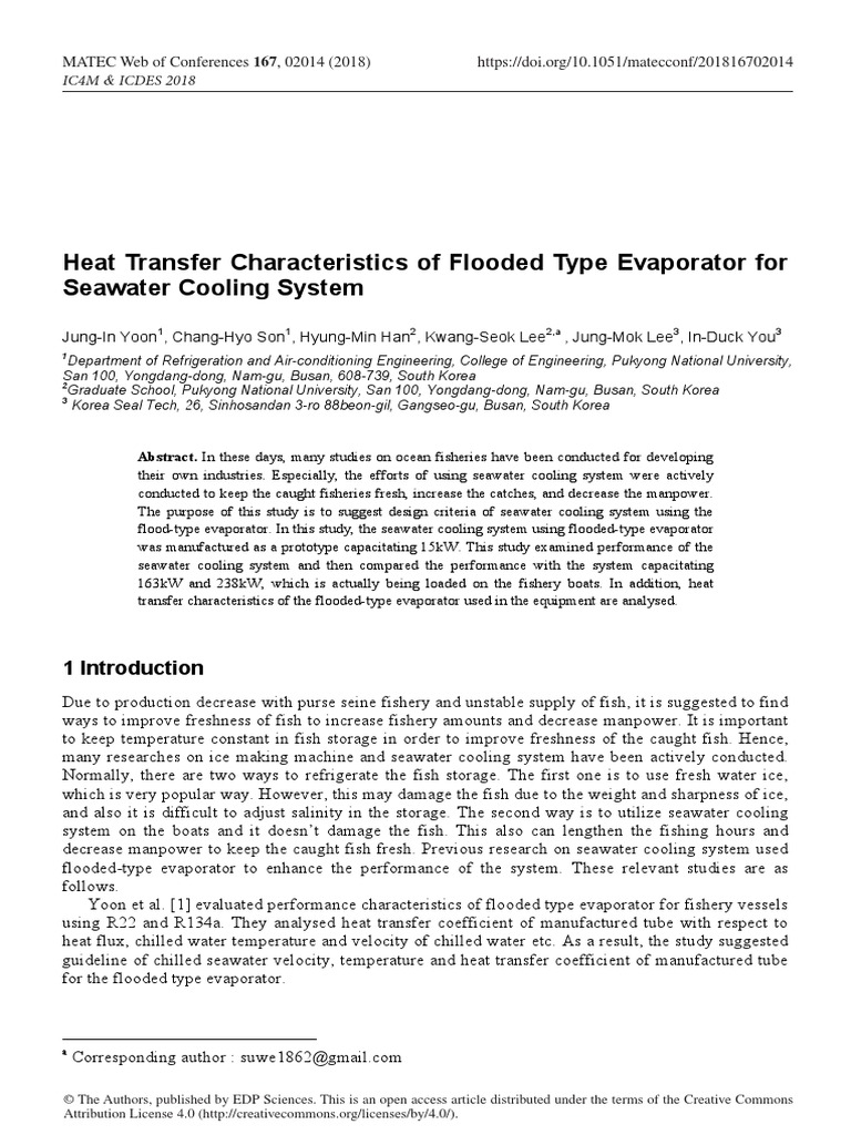 Flooded Type Evaporator PDF Heat Transfer Heat Exchanger