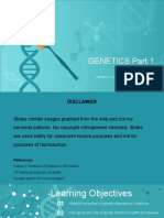Genetics Part 1: Catherine Joy Agustin-Enciso, MD, DPPS General Pediatrics