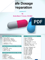 Safe Dosage Preparation: by Sheila Marie P. Oconer, RN MAN