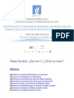 Identificación y Creación de Sinergias Con Redes Locales: Trabajo Con Colectivos en Riesgo de Exclusión Social