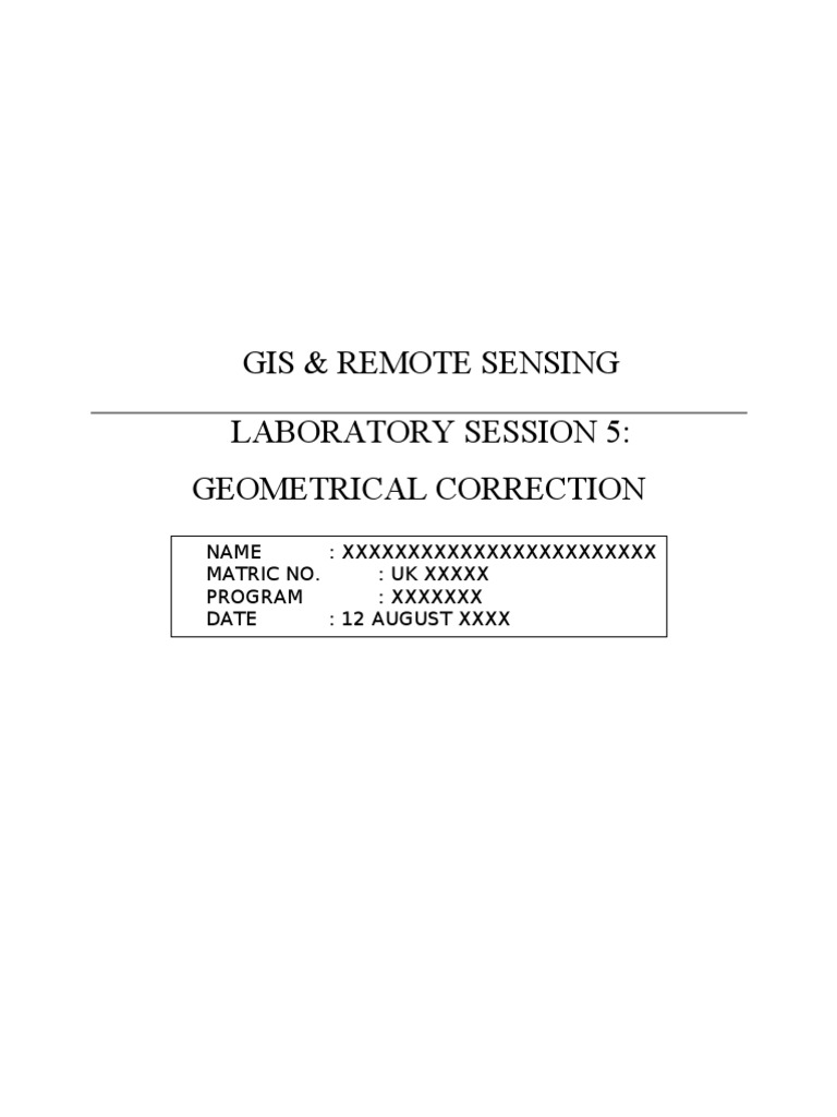 Geometric Correction in Remote Sensing | PDF | Digital Image ...