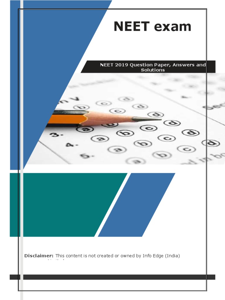 NEET 2019 Exam Questions & Solutions | PDF | Proton | Homo