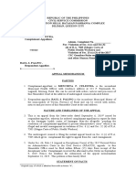 Sample Appeal Memorandum CSC Celestra Vs Paulino