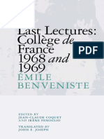 Émile Benveniste - Last Lectures: Collège de France 1968 and 1969