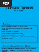 Psy4-Is Language Restricted To Humans