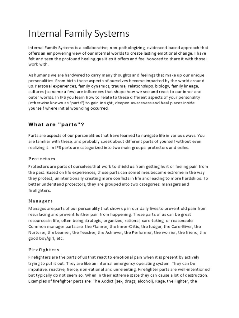 Understanding Internal Family Systems | PDF | Feeling | Self