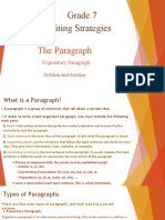 Grade 7 Writing Strategies: The Paragraph