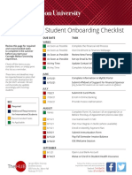 New Graduate Student Onboarding Checklist: Due Date Task