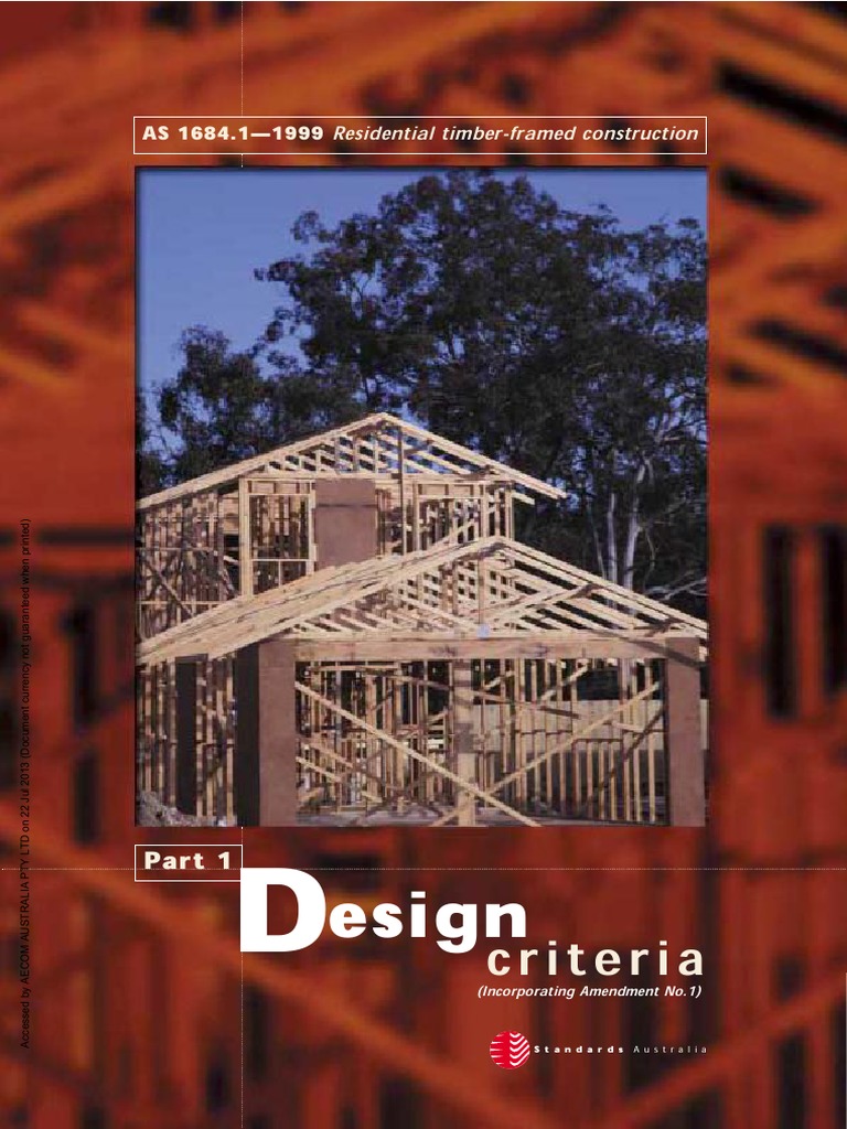AS1684.1 Residential TimberFrame Construction PDF Wall Framing