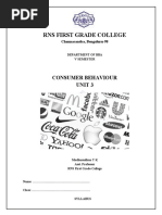 Rns First Grade College: Consumer Behaviour Unit 3