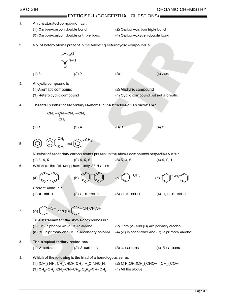 Iupac Exe 1 2 3 For Students Pdf Methyl Group Chemical Compounds
