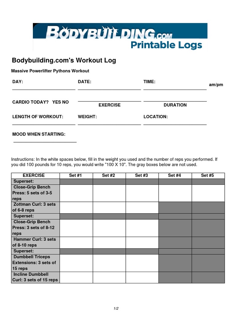 Powerlifting Style Arms Training | PDF