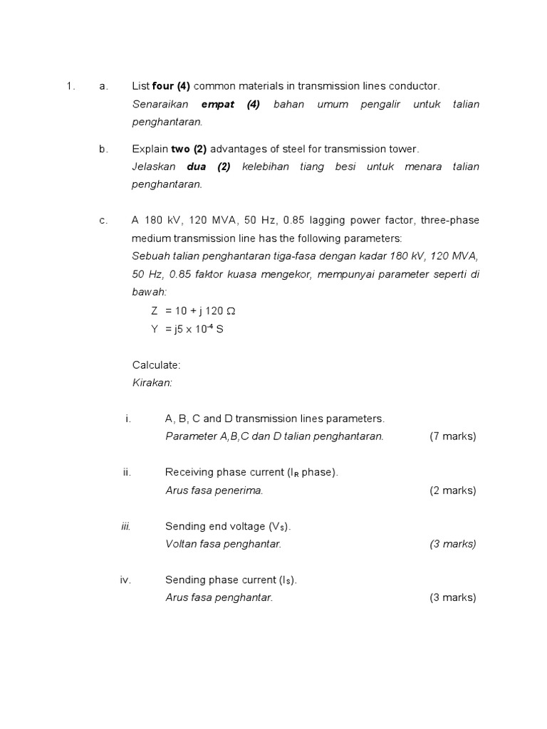 Tutorial Power System (Transmission Lines) PDF