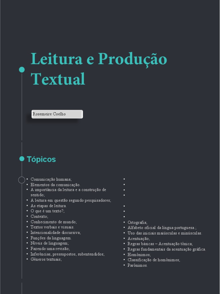 Leitura e Producao Textual | PDF | Sílaba | Comunicação