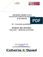 Analyse Des Données Polycopié 1 - Méthodes Factorielles 2014-2015