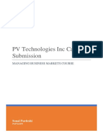 PV Technologies Inc Case Submission: Managing Business Markets Course