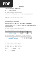 Measurements and Statistics Test