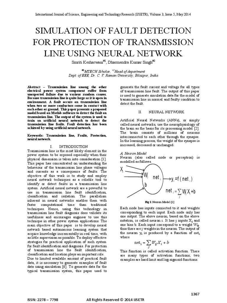 Ann Simulation of Fault Detection For Protection of Transmission Line
