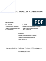 Data Mining and Data Warehousing: Gayathri Vidya Parishad College of Engineering Visakhapatnam