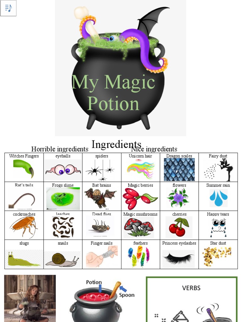 Magic Potion Vocabulary PPF For Worksheet Creative Picture Dictionaries ...