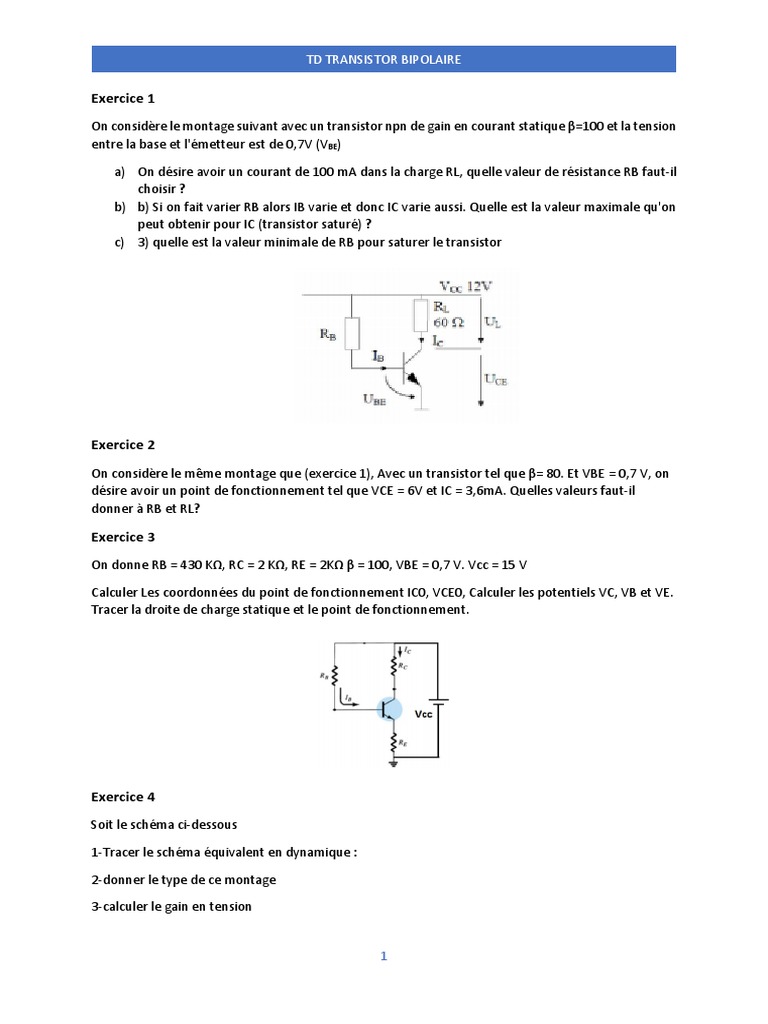 TD Transistor Bipolaire PDF