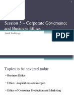 Session 5 - Corporate Governance and Business Ethics: Sunil Budhiraja