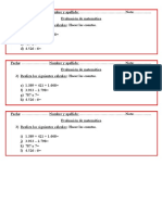 Evaluacion de Matemática