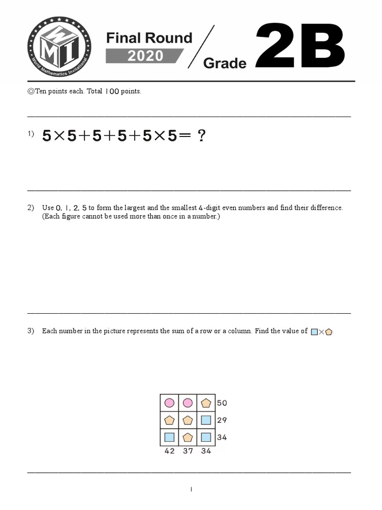 WMI Math Past Papers Overview | PDF