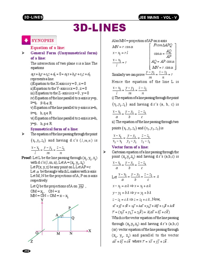 3d-Lines 252-272 | PDF | Plane (Geometry) | Algebra