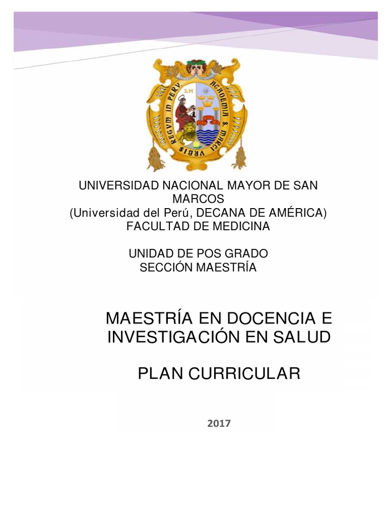 Plan Curricular Maestría en Salud | PDF | Plan de estudios ...