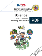 Science: Quarter 3: Week 6 Learning Activity Sheets