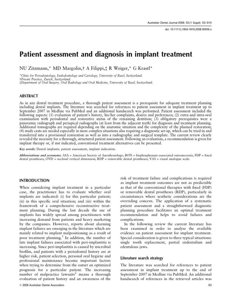 Diagnosis in Implant Treatment | PDF | Dental Implant | Periodontology