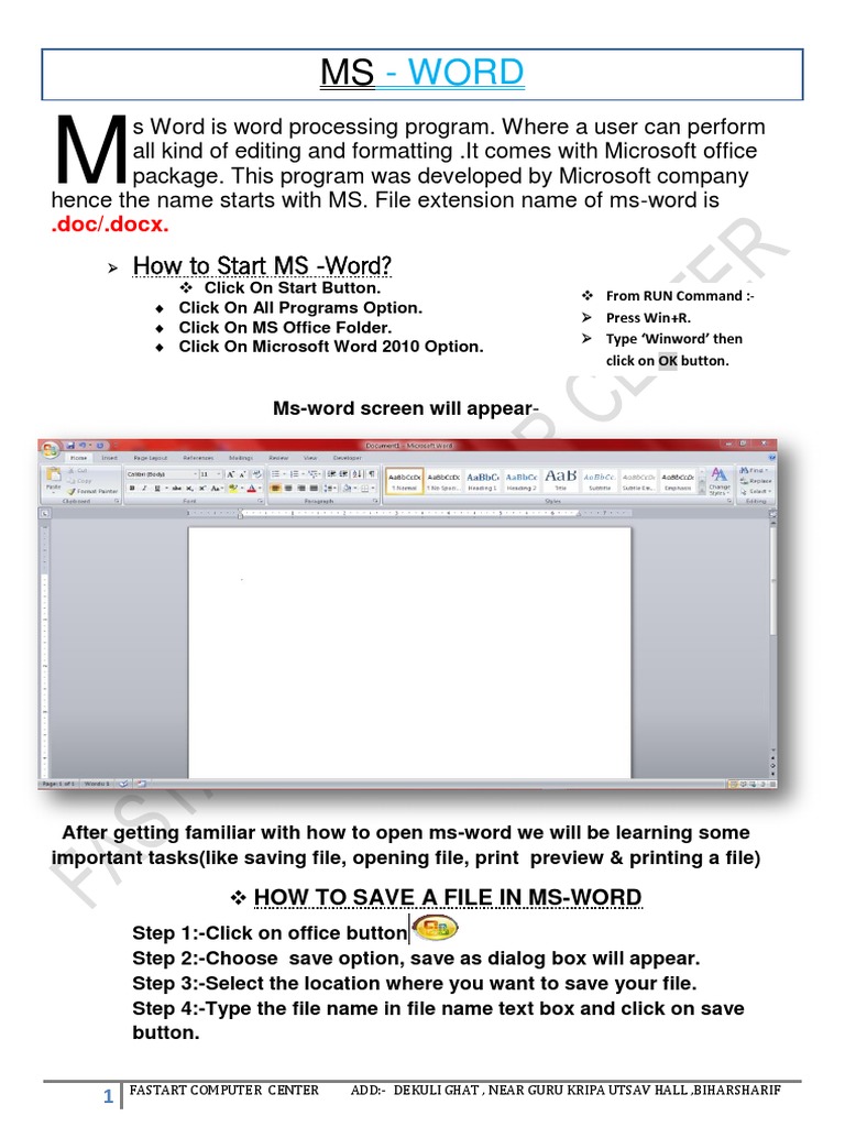 MS - Word Notes.. | PDF | Computer File | Button (Computing)