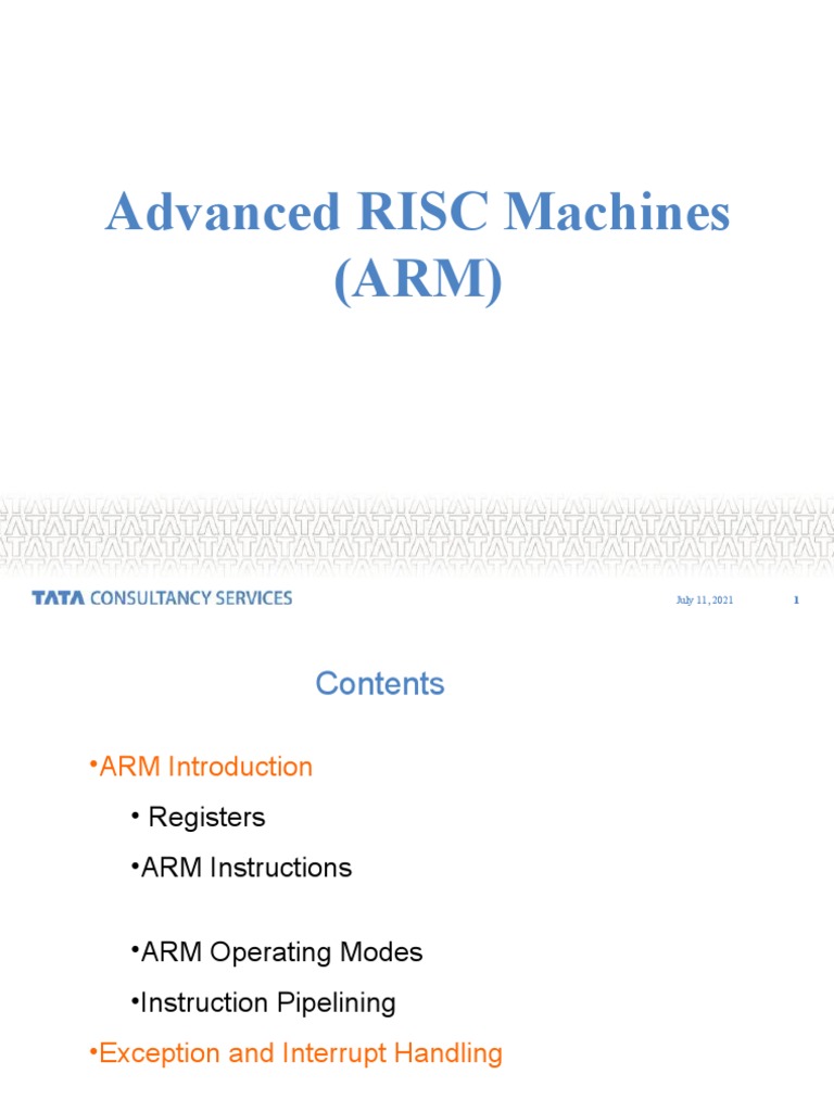 Advanced RISC Machines (ARM) : July 11, 2021 | PDF | Arm Architecture ...