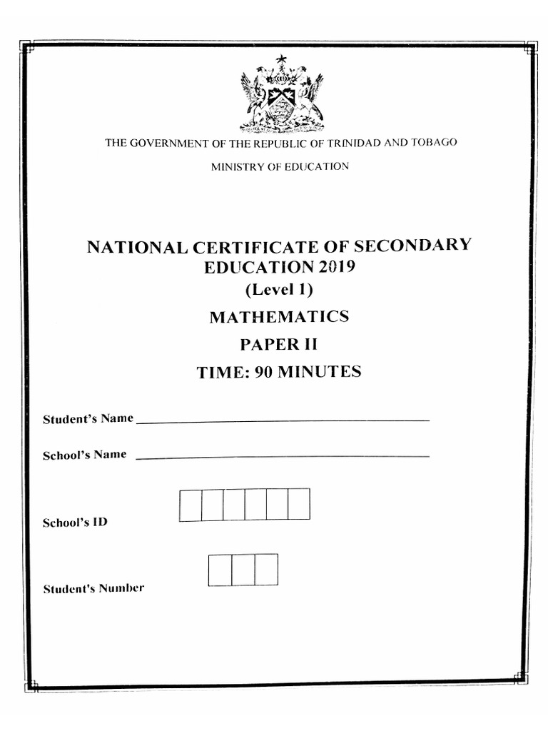 NCSE Mathematics P2 2019 | PDF