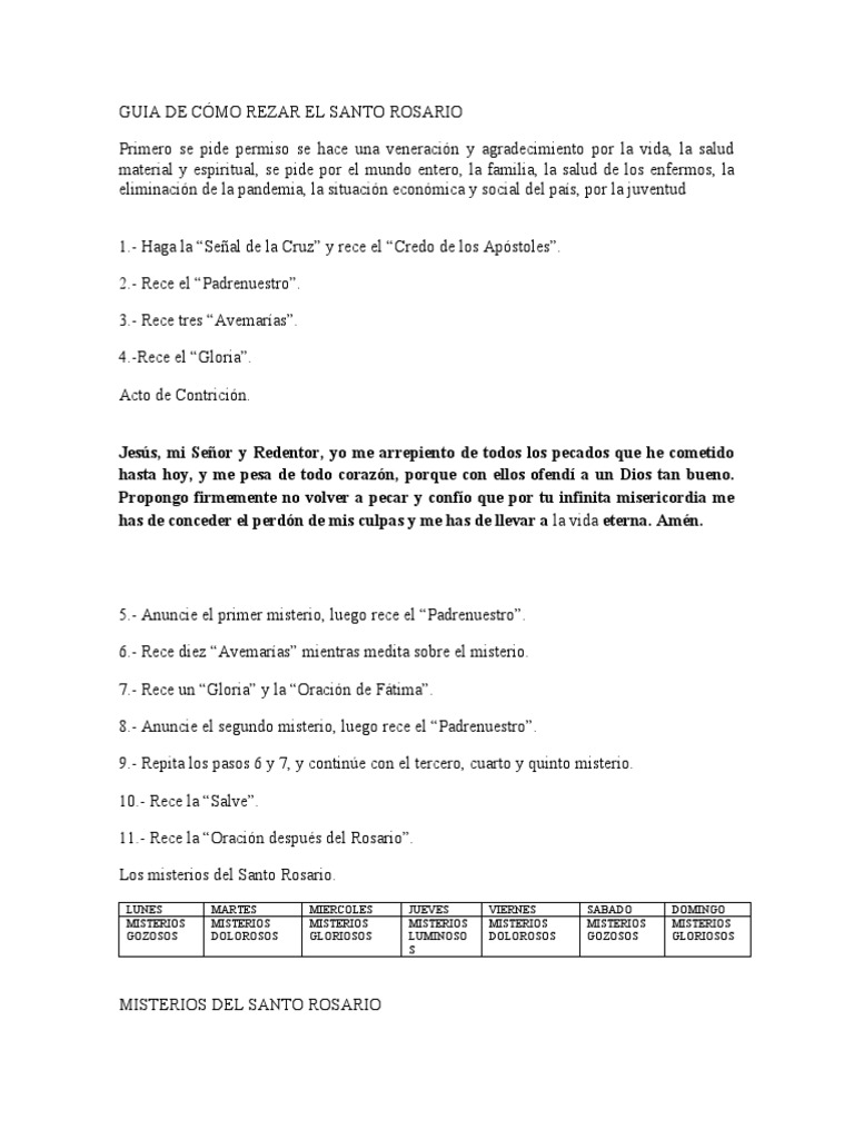 Guia de Cómo Rezar El Santo Rosario | PDF | Rosario | María, madre de Jesús