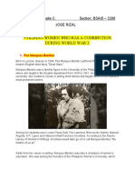 5 Filipino Women Who Has A Conribution During World War 2.: Name: Genito, Rosalie C. Section: BSAIS - 3206 Jose Rizal