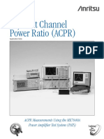 Adjacent Channel Power Ratio (ACPR) : ACPR Measurements Using The ME7840A Power Amplifier Test System (PATS)