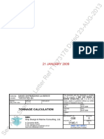 21 January 20 0 9: Tonnage Calculation