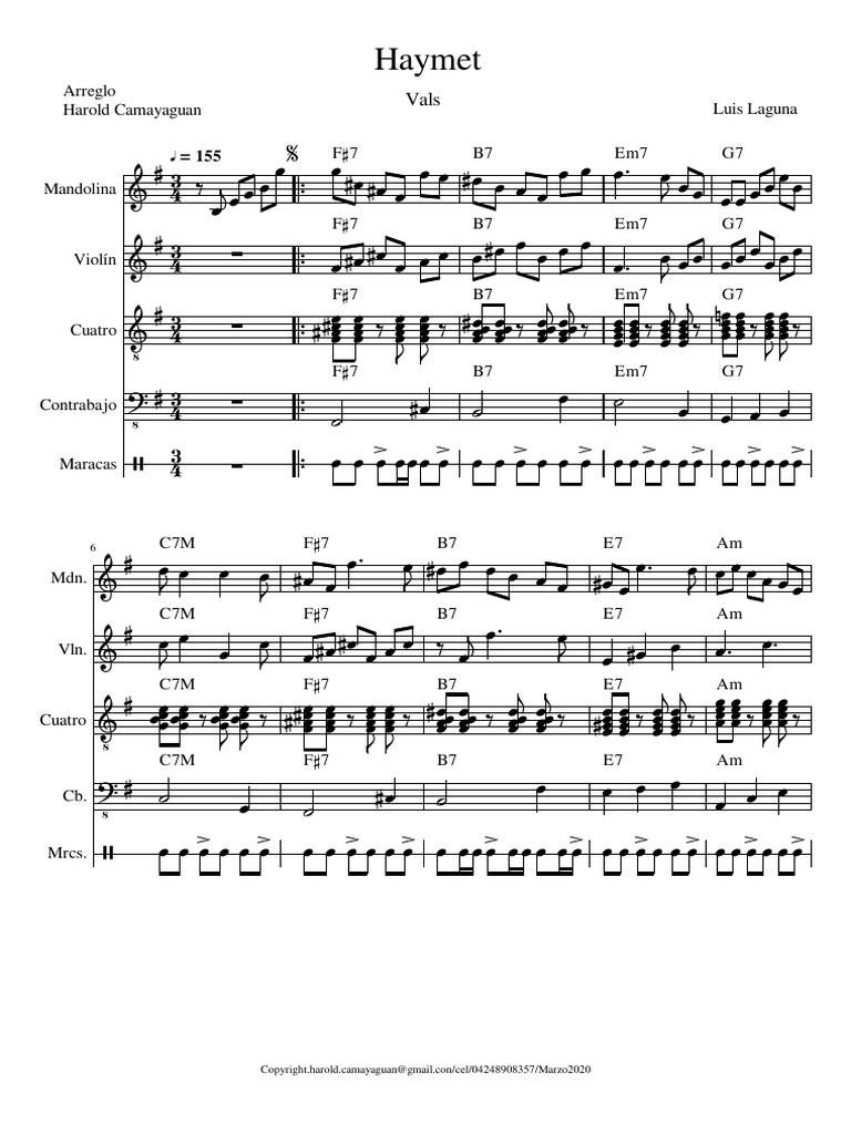 Haymet-Partitura y Partes | PDF | Música clásica | Música folk