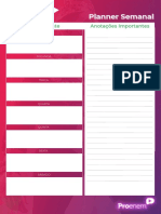 Cronograma Semanal - Planner
